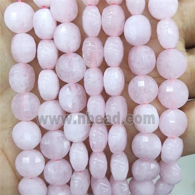 Pink Jade Beads Dye Faceted Circle