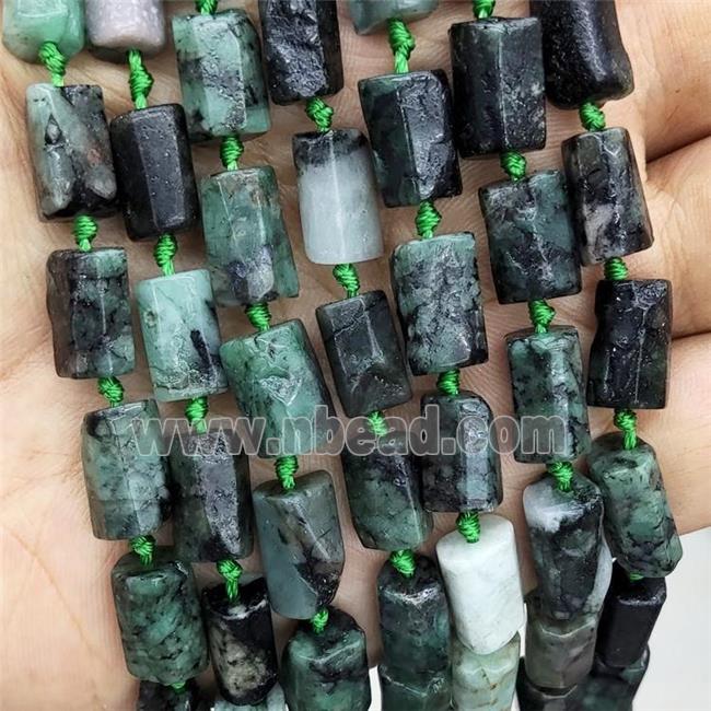 Natural Emerald Beads Green Tube