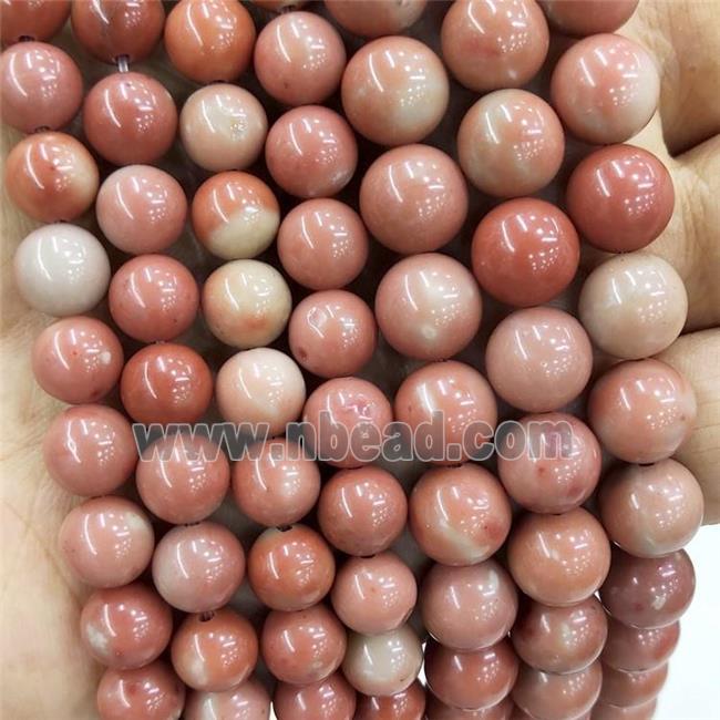 Peach Angelite Beads Smooth Round