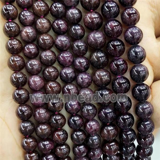 Natural Garnet Beads DarkRed Smooth Round