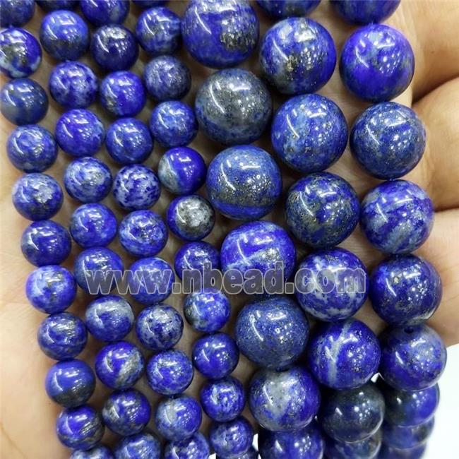 Natural Lapis Lazuli Beads Blue Smooth Round