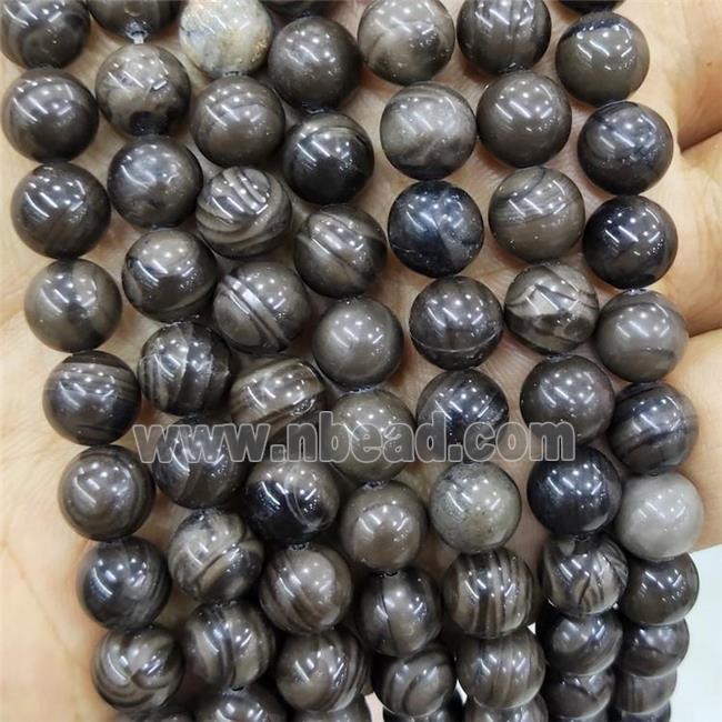 Coffee Wood Lace Jasper Beads Grain Smooth Round