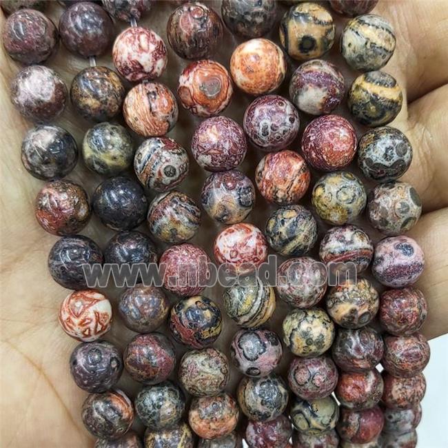 Leopardskin Jasper Beads Red Smooth Round