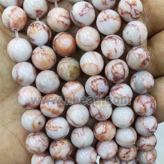 Red Silk Jasper Beads Smooth Round