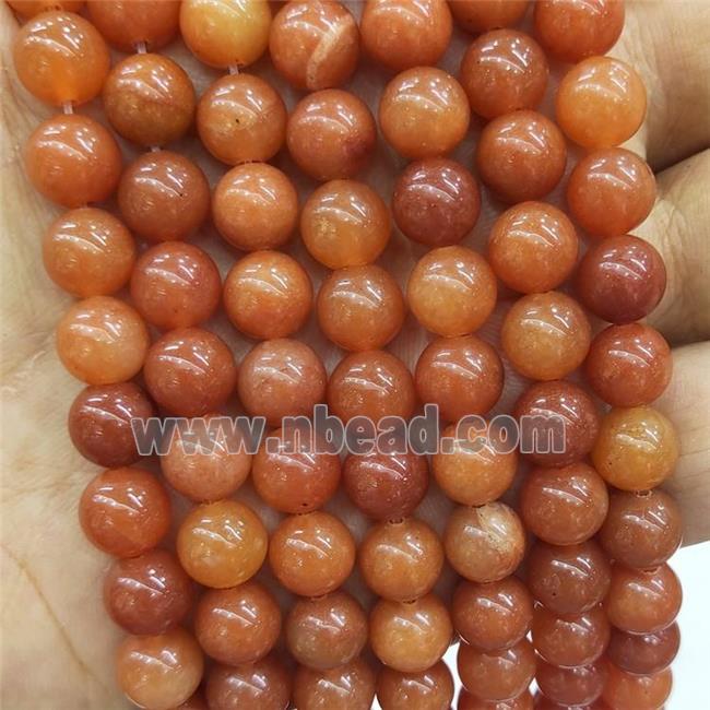 Red Aventurine Beads Smooth Round