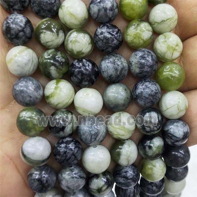 Green Vine Jasper Beads Smooth Round