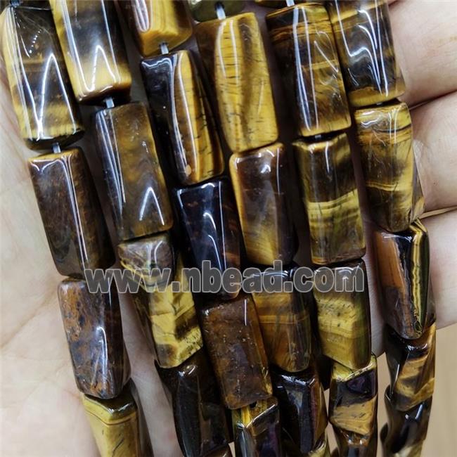 Natural Tiger Eye Stone Beads Twist Tube