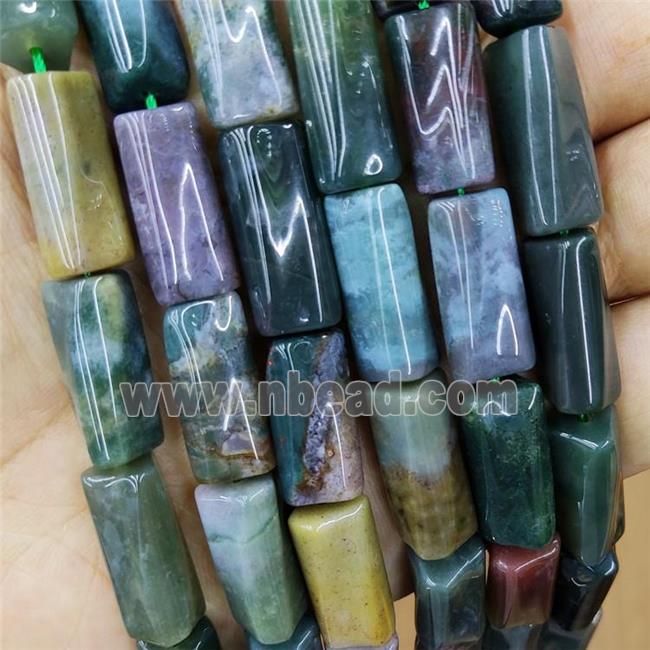 Natural India Agate Beads Twist Tube