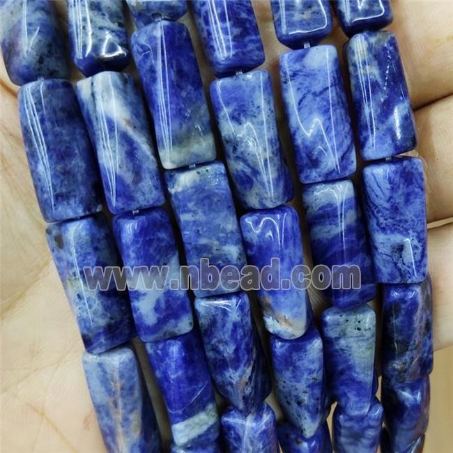 Natural Blue Sodalite Beads Twist Tube