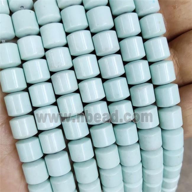 Teal Oxidative Agate Tube Beads