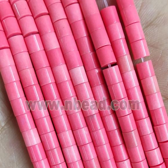 Pink Oxidative Agate Tube Beads