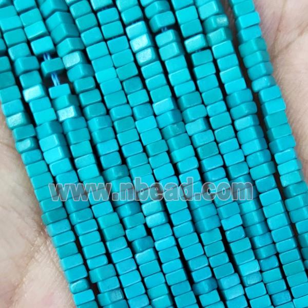 Blue Oxidative Agate Square Beads