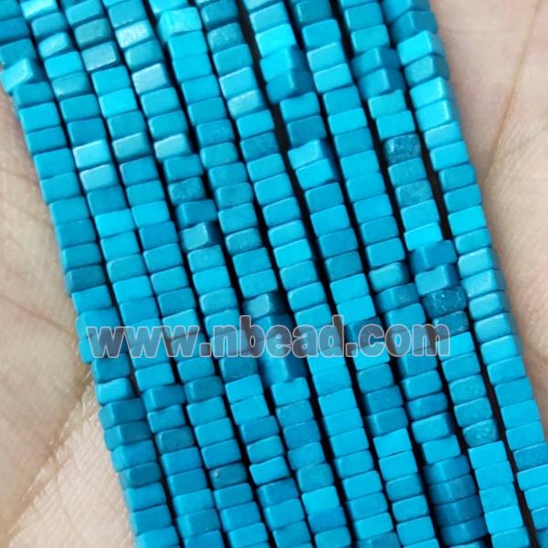 Blue Oxidative Agate Square Beads