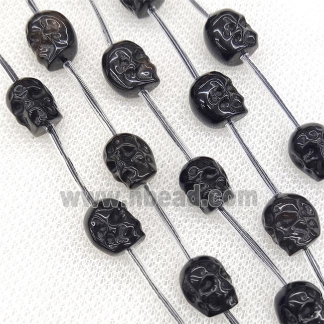 Natural Black Obsidian Skull Beads Carved