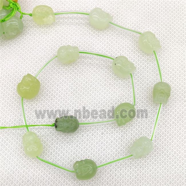 Natural New Mountain Jade Beads Skull Carved