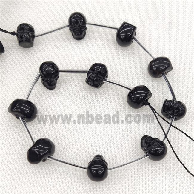 Natural Black Obsidian Skull Beads Carved