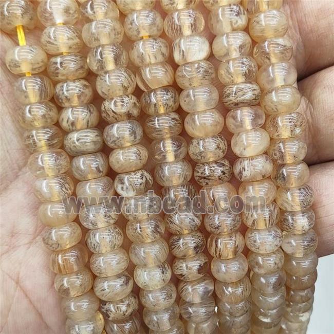 Synthetic Quartz Beads Coffee Smooth Rondelle