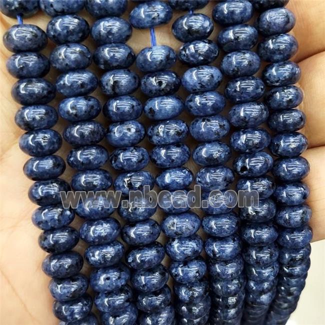 Kiwi Jasper Beads Darkblue Dye Smooth Rondelle