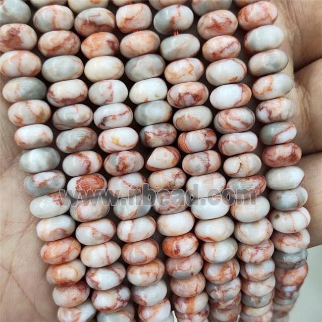 Red Silk Jasper Beads Smooth Rondelle