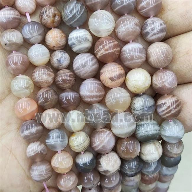 Natural Peach Sunstone Beads B-Grade Smooth Round