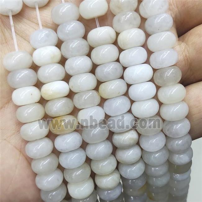 Aventurine Beads White Smooth Rondelle