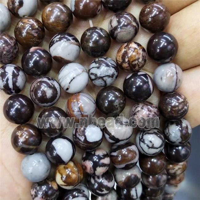 Natural Australian Zebra Jasper Beads A-Grade Smooth Round