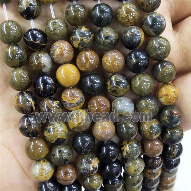 Natural Indonesia Bumblebee Jasper Beads Smooth Round