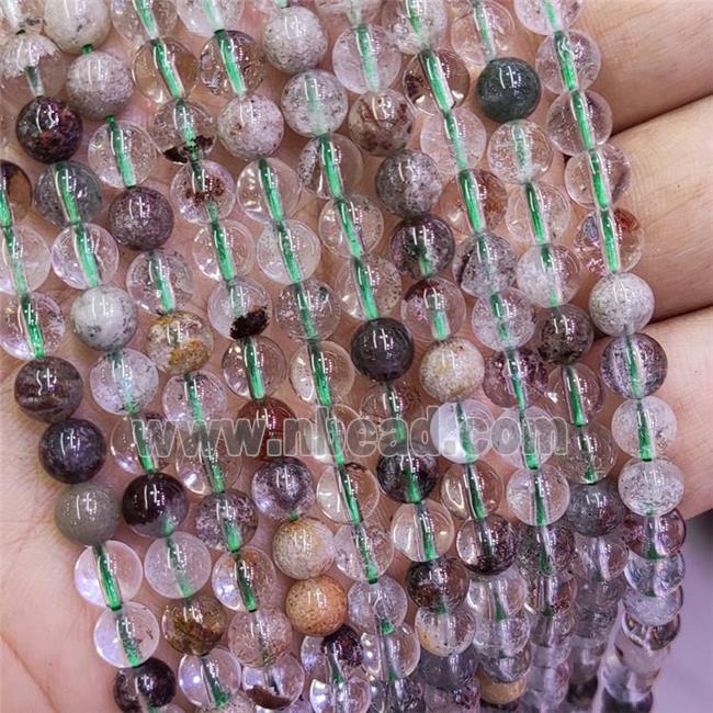 Natural Chlorite Quartz Beads Green Smooth Round