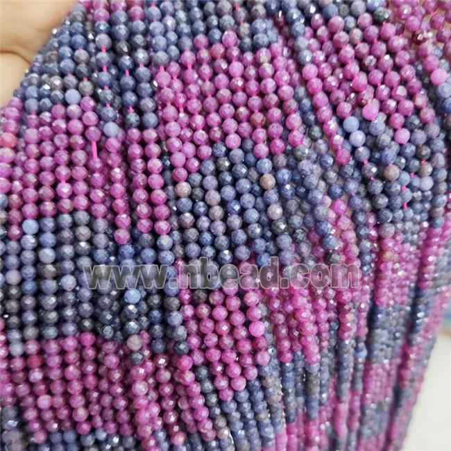 Natural Ruby Sapphire Beads Faceted Round