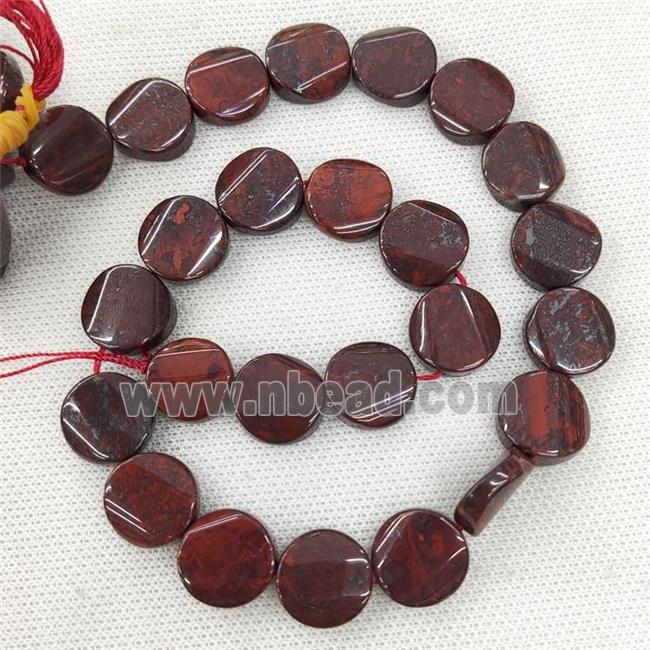 Natural Poppy Jasper Coin Beads Twist