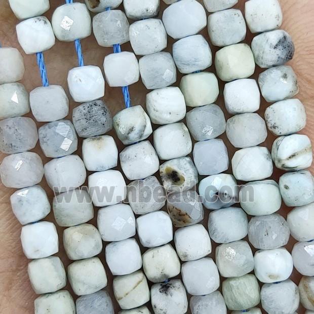 Natural Hemimorphite Beads Lt.blue Faceted Cube