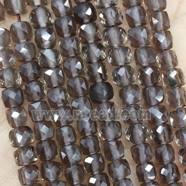 Smoky Quartz Beads Faceted Cube