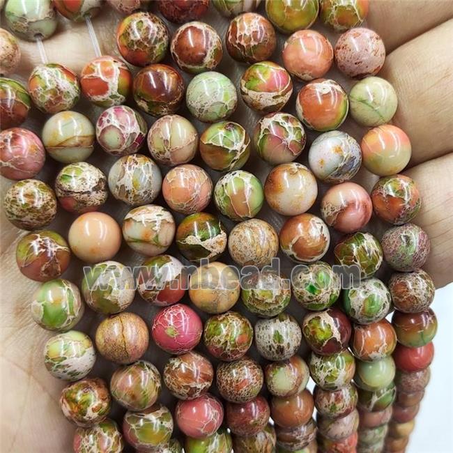 Imperial Jasper Beads Peach Dye Smooth Round