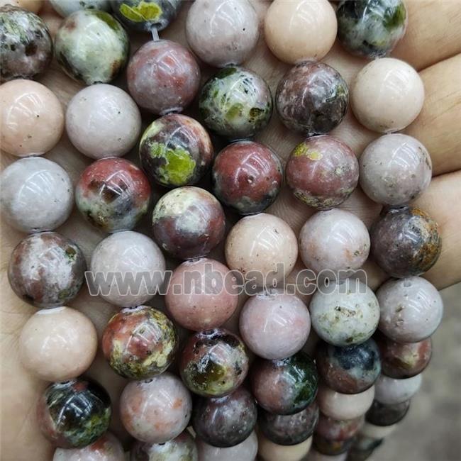 Plum Blossom Jasper Beads Pink Smooth Round