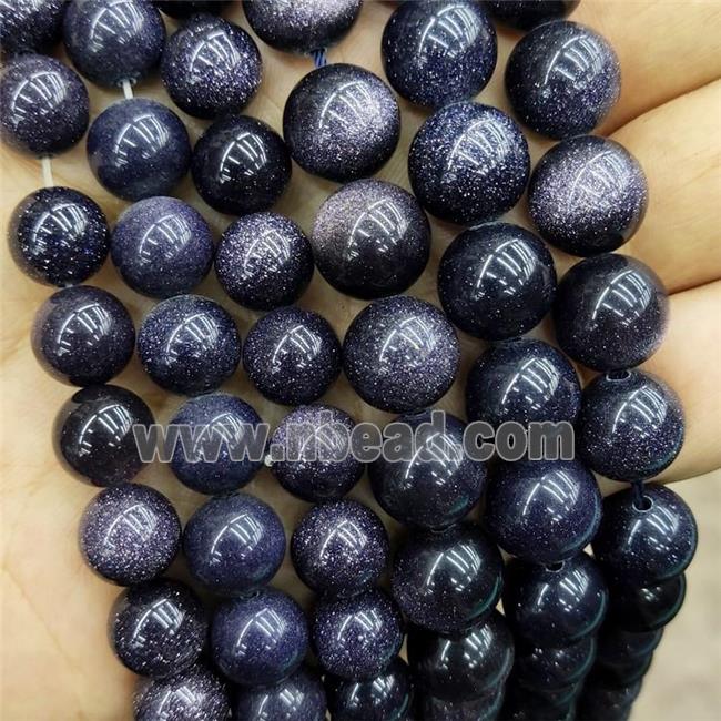 Purple Sandstone Beads Smooth Round