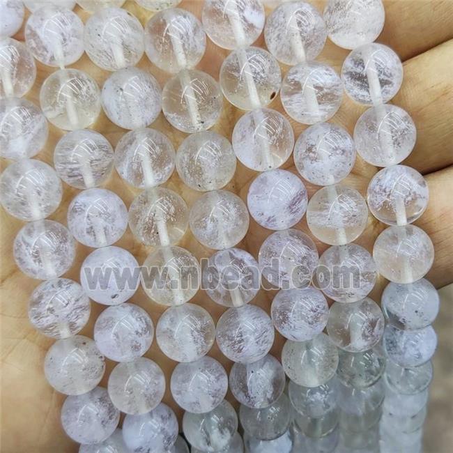 Synthetic Quartz Beads Lt.purple Smooth Round