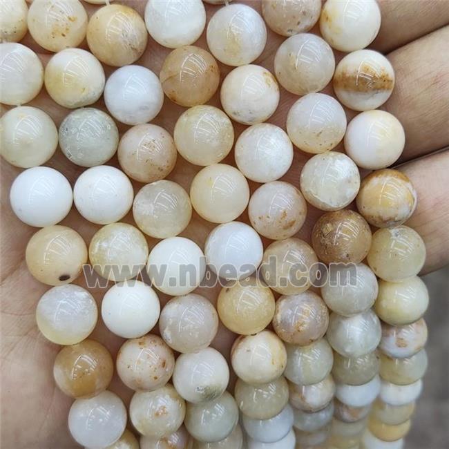 Natural Yellow Opal Beads Smooth Round