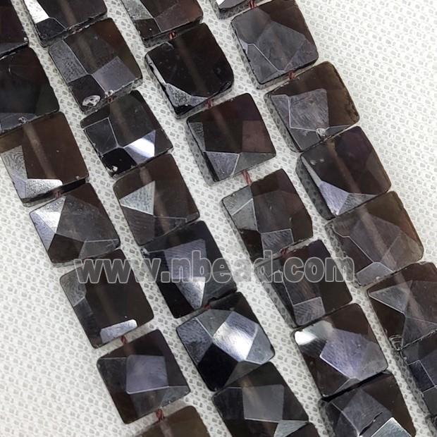 Natural Smoky Quartz Beads Faceted Square