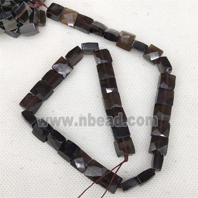 Natural Smoky Quartz Beads Faceted Square