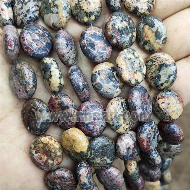 LeopardSkin Jasper Oval Beads Multicolor