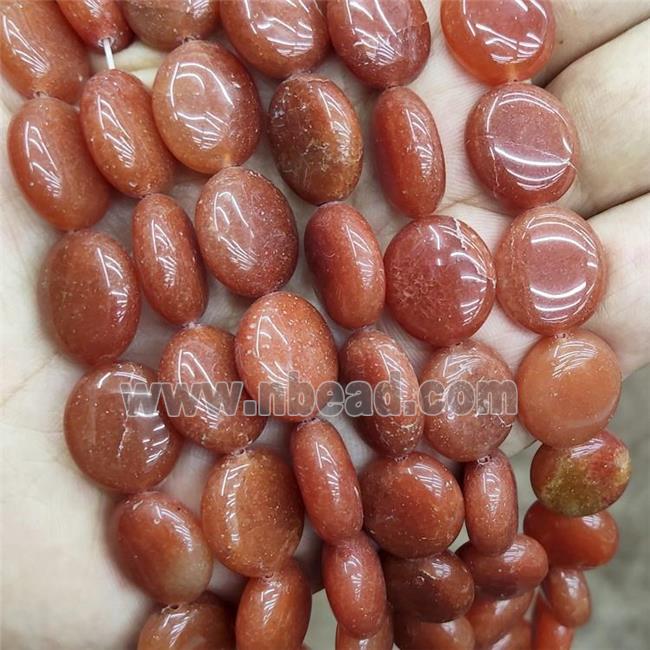 Red Aventurine Oval Beads