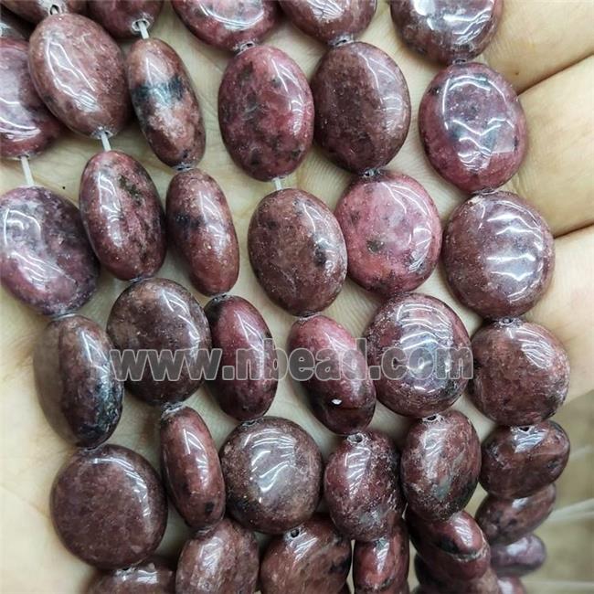 Natural Chinese Rhodonite Oval Beads Red