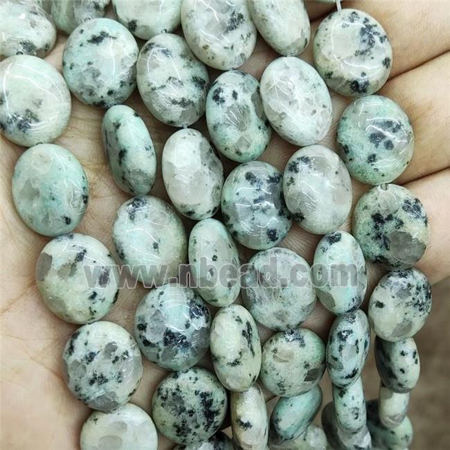 Natural Kiwi Jasper Oval Beads