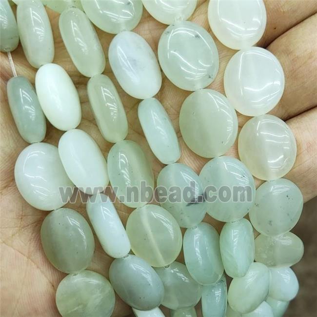 New Mountain Jade Oval Beads Lt.Green