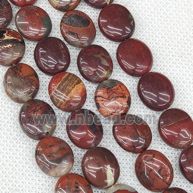 Natural Poppy Jasper Oval Beads