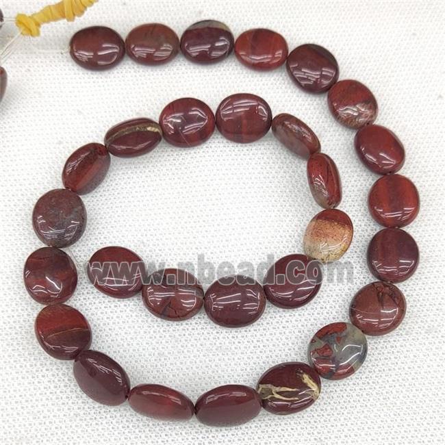 Natural Poppy Jasper Oval Beads