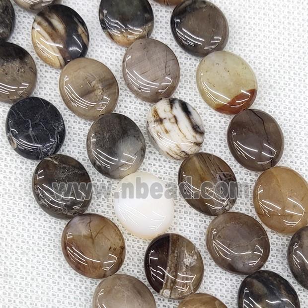 Natural Wood Petrified Jasper Oval Beads Oval