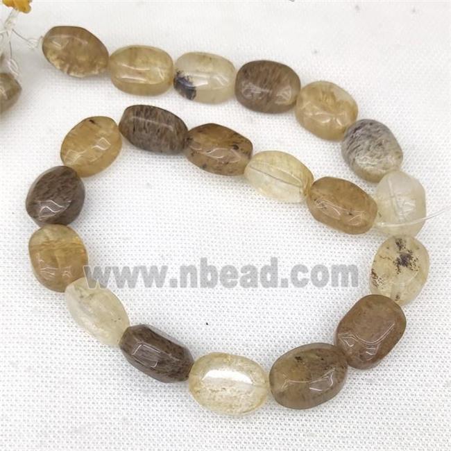 Synthetic Quartz Oval Beads Coffee