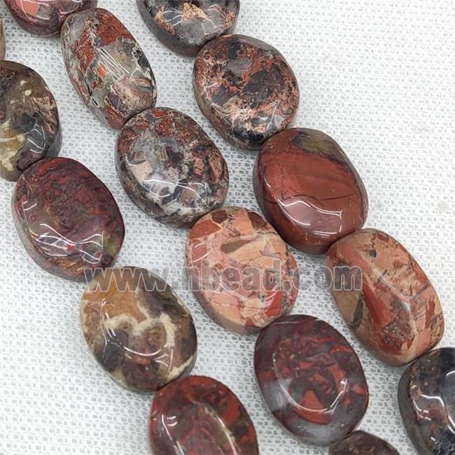 Natural Poppy Jasper Oval Beads