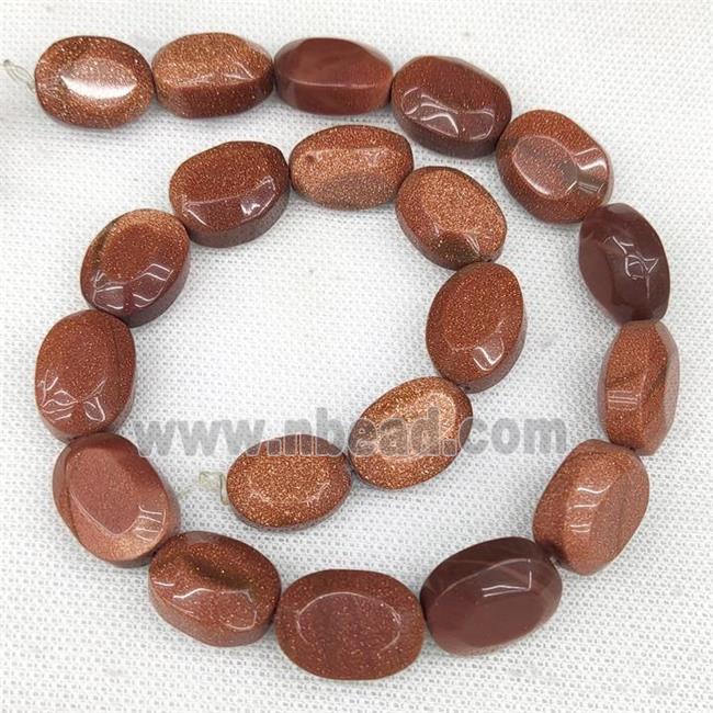 Golden Sandstone Oval Beads